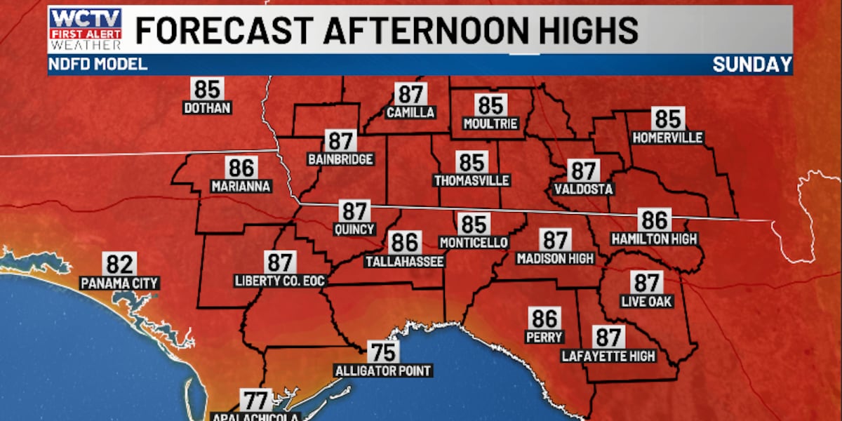 Another sunny, warm day to end the weekend