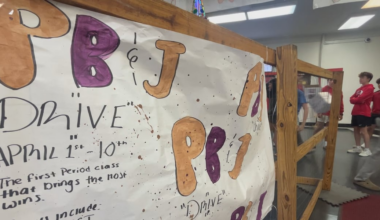 Leon High students stack up PB&J donations for 10th annual PBJ PLZ!
