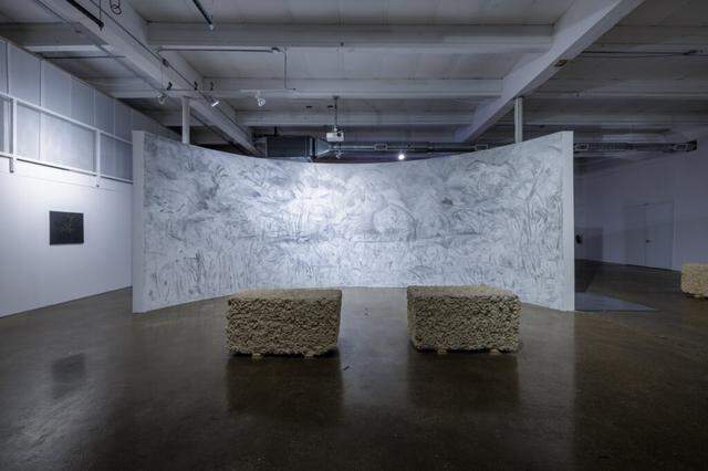 “This Too Shall Pass” transforms the gallery into an immersive environment that invites reflection rather than spectacle.