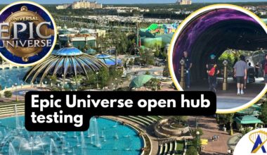 Epic Universe testing photo validation portal entry at Dark Universe April 13 2026