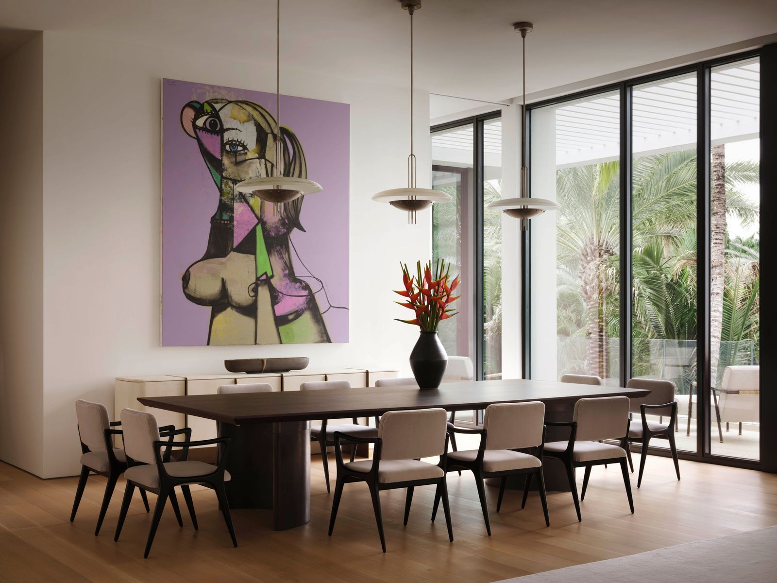 Image may contain Architecture Building Dining Room Dining Table Furniture Indoors Room Table and Interior Design