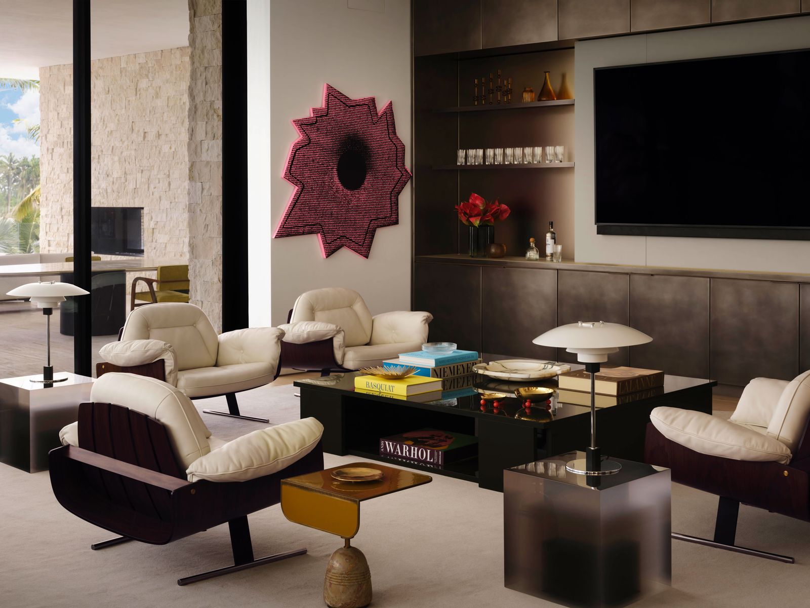Image may contain Architecture Building Furniture Indoors Living Room Room Coffee Table Table and Home Decor