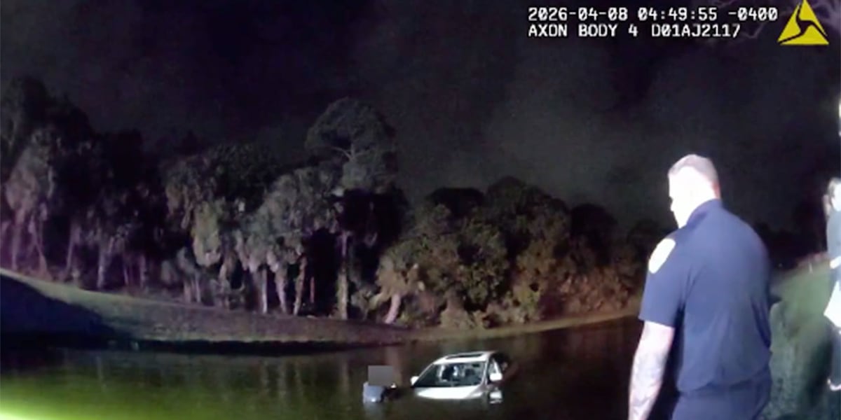 Elderly man and woman rescued from partially submerged car in Port St. Lucie