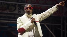 LONDON, ENGLAND - OCTOBER 12: Lil Tjay performs at The O2 Arena on October 12, 2024 in London, England. (Photo by Joseph Okpako/WireImage)