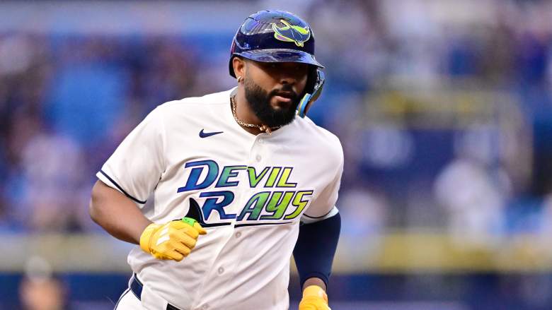 Junior Caminero left Tuesday's game after a foul ball bounced up and struck him in the face. The Tampa Bay Rays star's status is TBD.