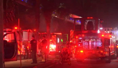 Beach Boulevard briefly shut down near medical clinic as crews battle commercial fire