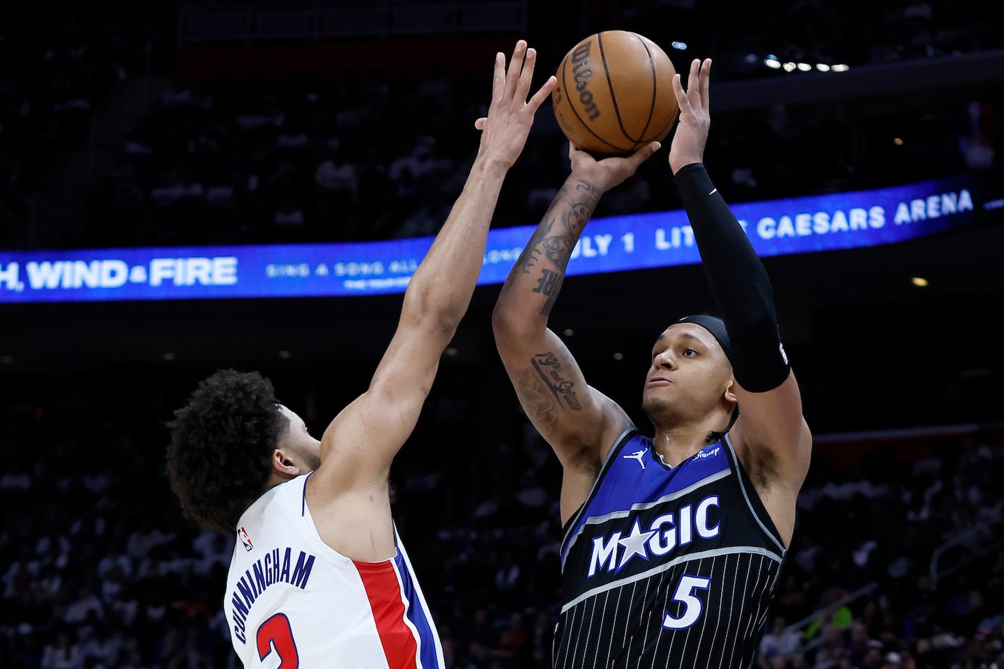 Orlando's Paolo Banchero led his Magic, who only made the playoffs officially on Friday, past Cade Cunningham and the 60-win Pistons on the road.
