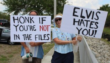 Protestors gather for nationwide No Kings protest on Estero Parkway overpass – Eagle Media