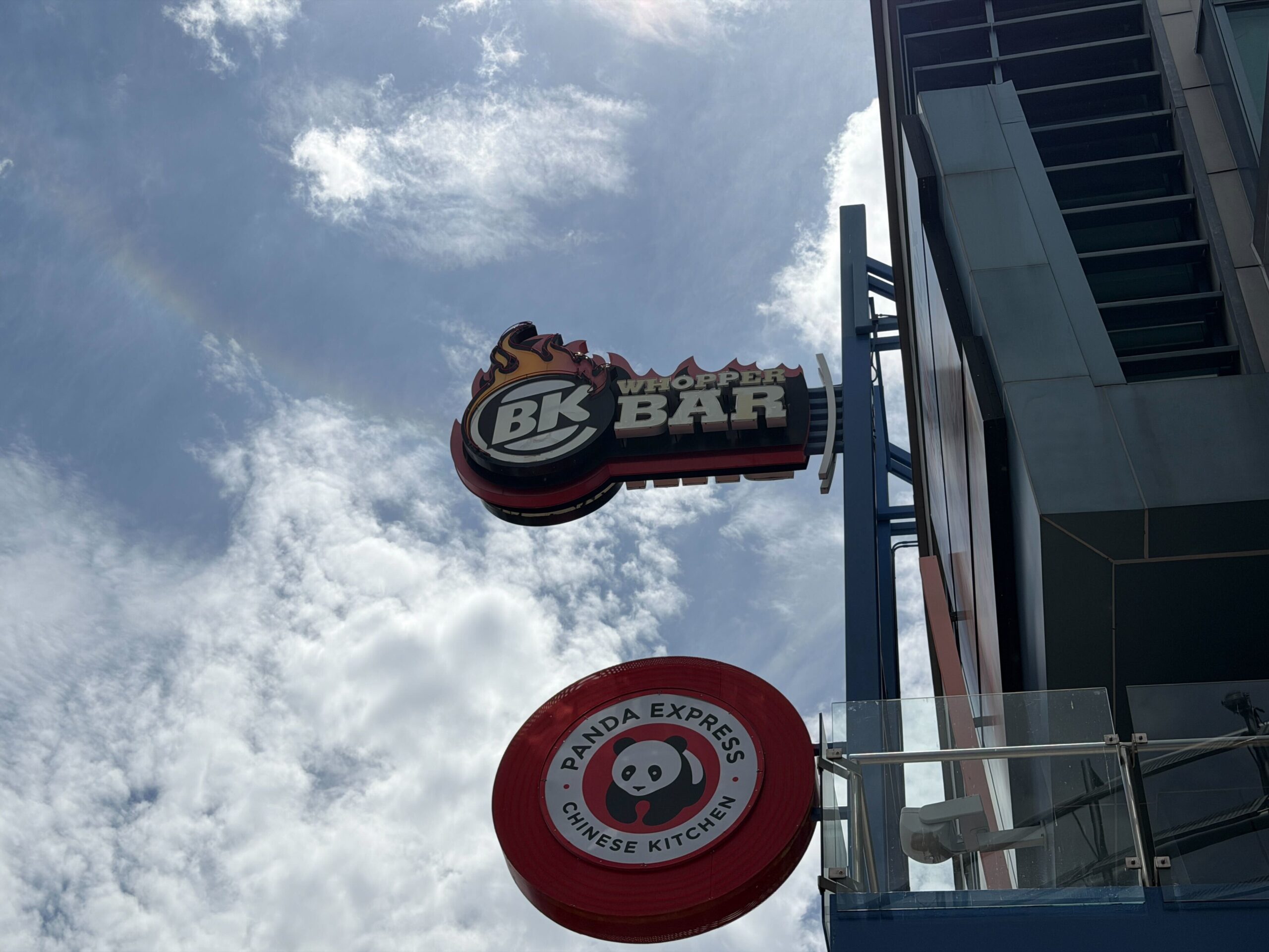 On the outside of the building, we could still see the Whopper Bar signage hung above the Panda Express sign.