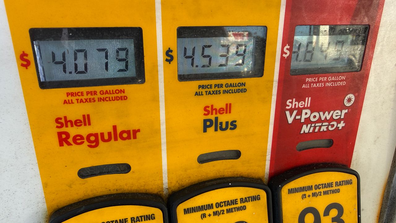 In Orange County, the gas station at the Turkey Lake Service Plaza on the Florida Turnpike is charging $4.07 cents for regular gas. (Spectrum News/Emma Delamo)