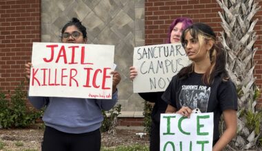 Tampa Bay Students for a Democratic Society protest against USF collaboration with ICE