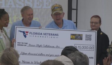Tallahassee Honor Flight receives donation to take veterans to Washington D.C.
