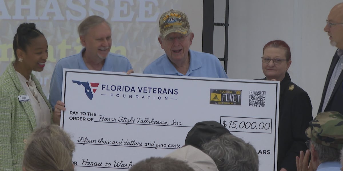 Tallahassee Honor Flight receives donation to take veterans to Washington D.C.