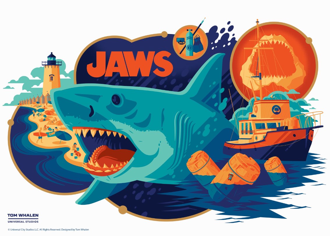Jaws art by Tom Whalen - courtesy of Universal Orlando