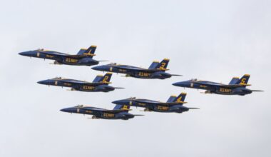 Blue Angels fly over Cocoa Beach during this weekend's air show