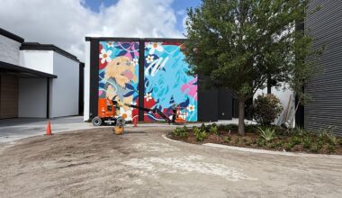 The new Lake Nona West retail plaza will feature several colorful murals to offer a visual experience for shoppers and guests at restaurants. (Spectrum News)