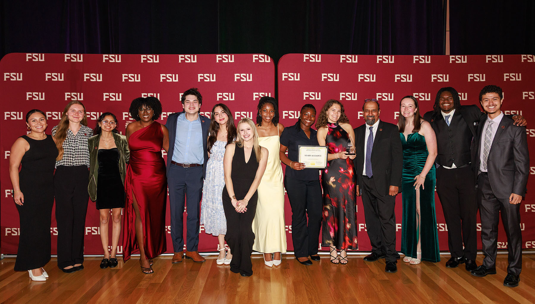 S.T.A.R.S. Alliance students pose for a photo after being named the Mary B. Coburn Organization of the Year