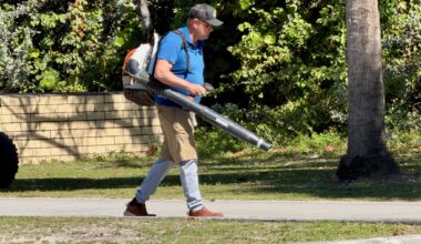 The roar of gas-powered leaf blowers is coming back to Key Biscayne, a city that pioneered banning them. 