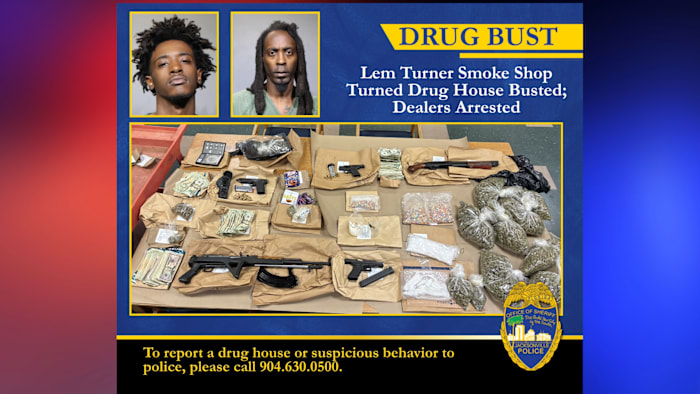 2 men arrested after drug bust at Lem Turner smoke shop