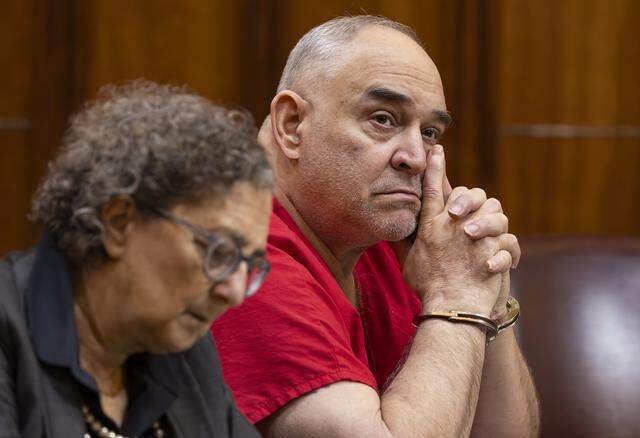 Rafael Andres appears in court for his sentencing hearing on Tuesday, April 7, 2026 in Courtroom 4-5 with Miami-Dade Circuit Court Judge Zachary James presiding at the Richard E. Gerstein Justice Building in Miami, Florida. A jury voted to send Andres to Florida's Death Row for the 2005 murder of La Carreta waitress Yvette Fariñas, although the judge will have the final say.