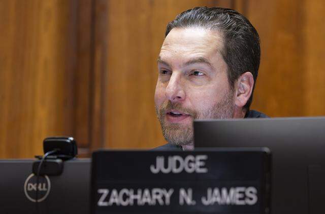 Miami-Dade Circuit Court Judge Zachary James presides as Rafael Andres appears in court for his sentencing hearing on Tuesday, April 7, 2026 in Courtroom 4-5 at the Richard E. Gerstein Justice Building in Miami, Florida. A jury voted to send Andres to Florida's Death Row for the 2005 murder of La Carreta waitress Yvette Fariñas, although the judge will have the final say.