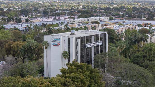 Aerial view of the Larkin Community Hospital Palm Springs Campus in Hialeah, Fla.