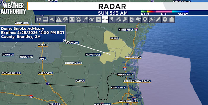 Warm Sunday, wind shift and hazy skies ahead of front in northeast Florida, southeast Georgia