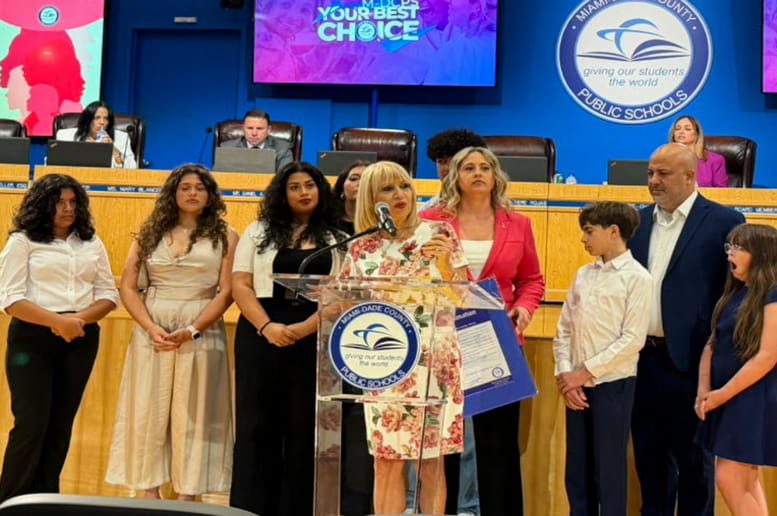 School Board’s Rojas honors S. Miami High band director