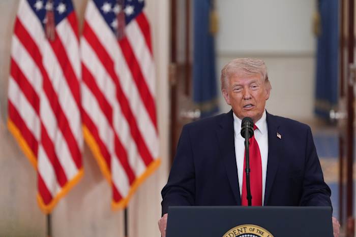 President Donald Trump holds press conference on US service member rescued in Iran
