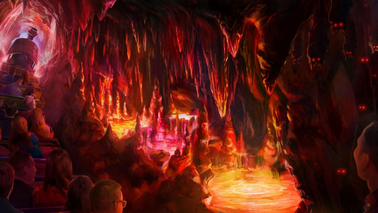 Concept art of the Rainbow Caverns in the updated Big Thunder Mountain Railroad at Magic Kingdom. (Disney)