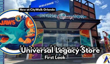 New Universal Legacy Store colorful entrance - photo by @MagicCityMayhem Mikey and graphic provided by Universal Orlando