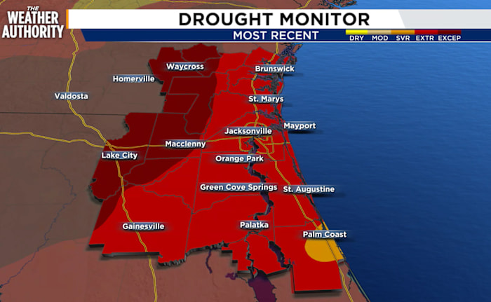 Jacksonville faces driest stretch on record since 1871