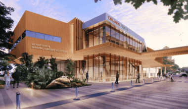 a rendering of a new medical building