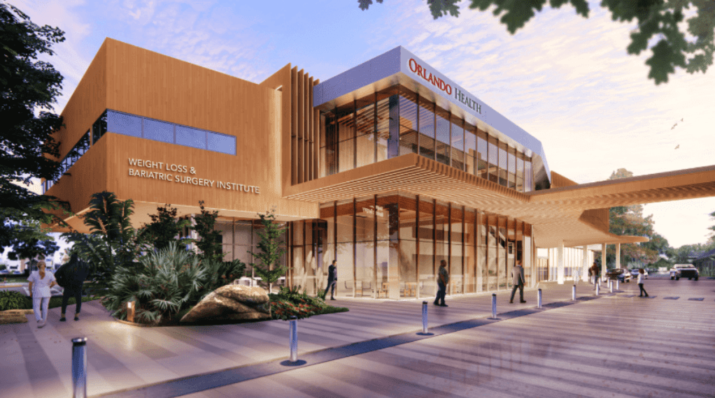 a rendering of a new medical building