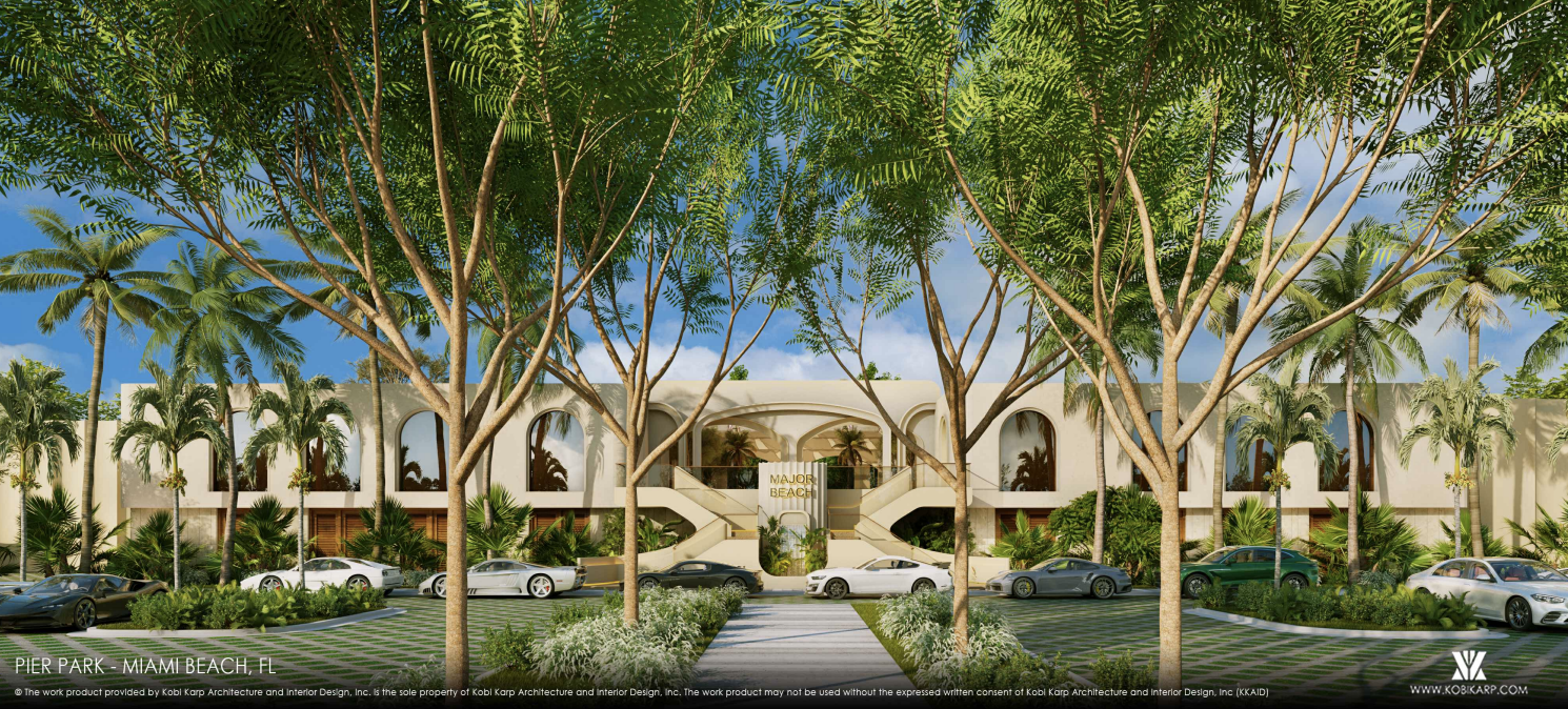 A rendering of the front of the proposed "Pier Park" development included in documents provided to the Miami Beach Planning Board on Feb. 3, 2026.