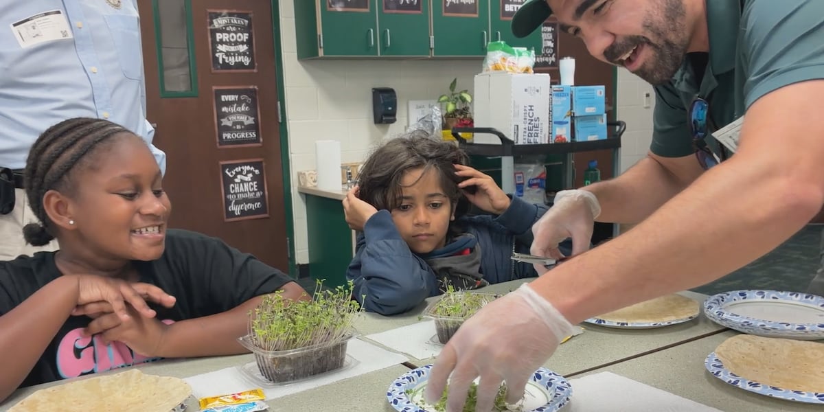 Bond Elementary students have special lunch with vegetables they grew themselves