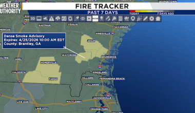 Hot with showers, isolated storms this afternoon in northeast Florida, southeast Georgia