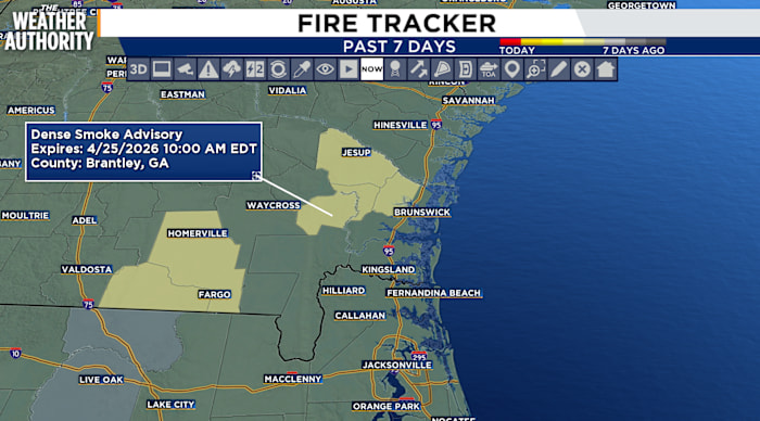 Hot with showers, isolated storms this afternoon in northeast Florida, southeast Georgia
