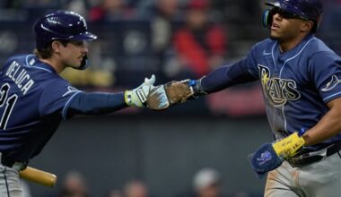 Ryan Vilade has 3 hits, drives in 2 runs as Tampa Bay beats Cleveland 3-2 to extend win streak to 5