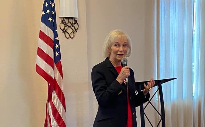 woman with microphone