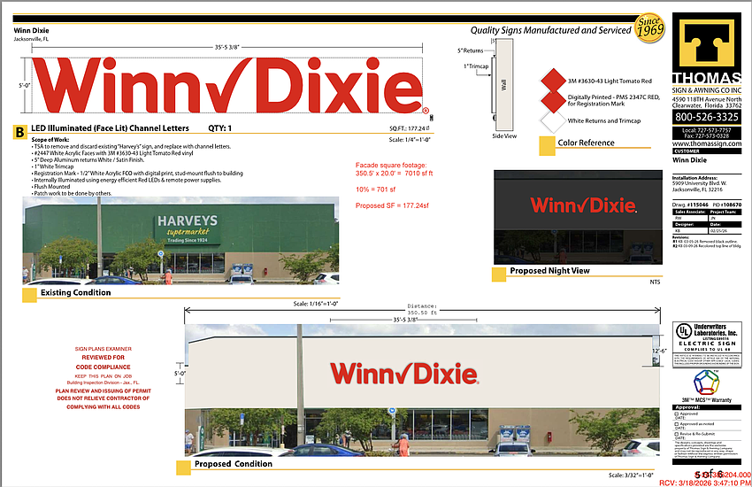 Winn-Dixie is preparing a sign change as it plans to bring the Harveys Supermarket in Englewood under its banner. Winn-Dixie is preparing a sign change as it plans to bring the Harveys Supermarket in Englewood under its banner.