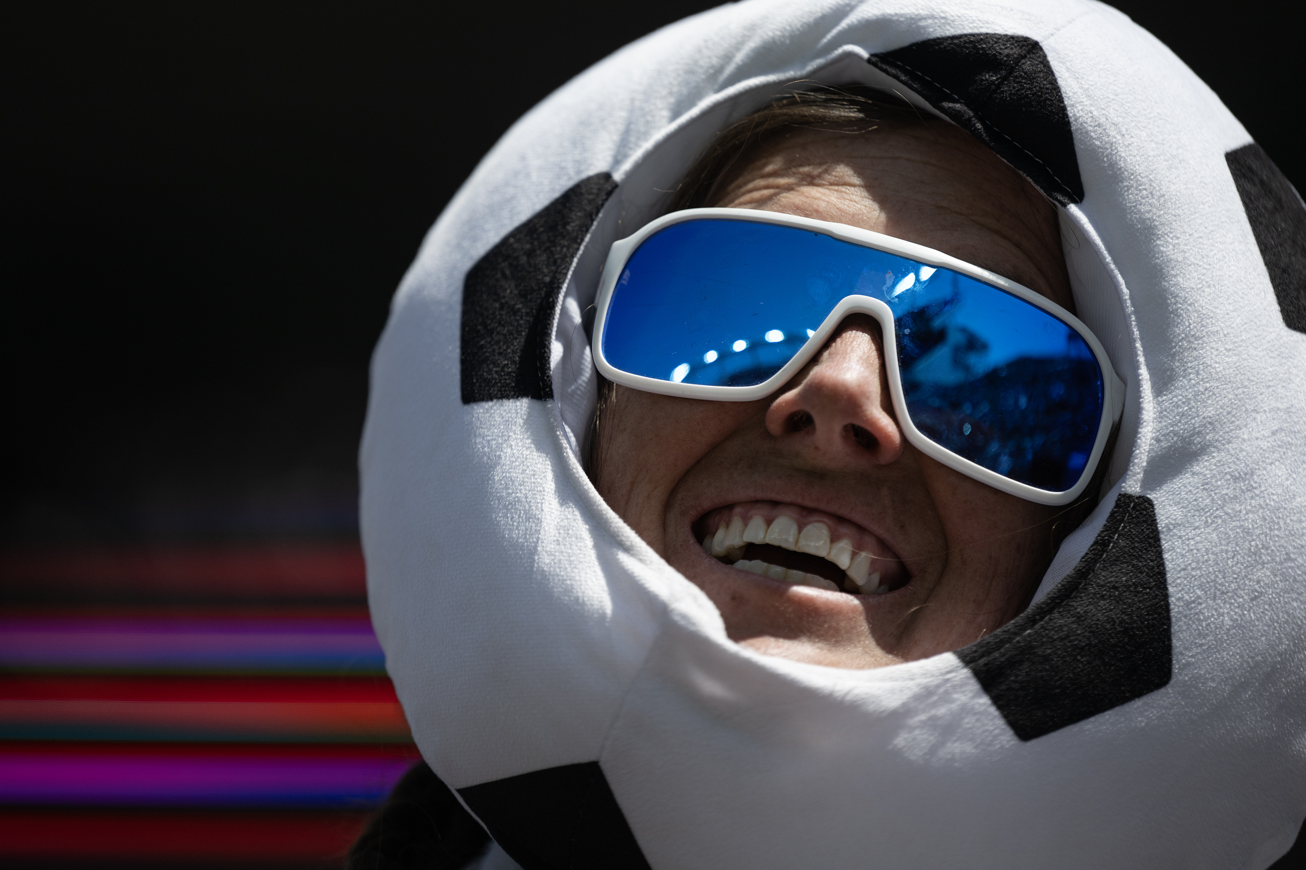 Lena Benisch dances before a game between the Colorado Rapids...
