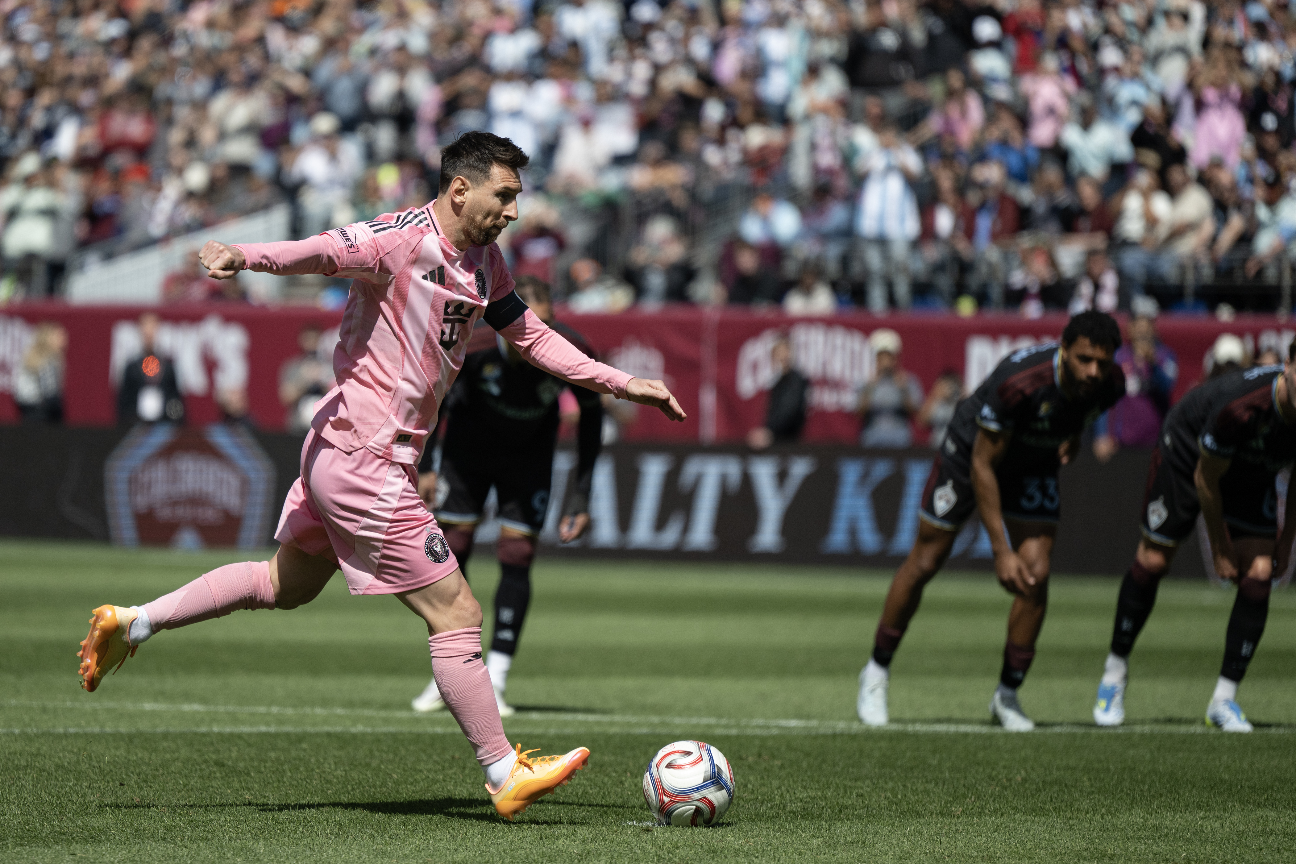 Forward Lionel Messi (10) of the Inter Miami CF scores...