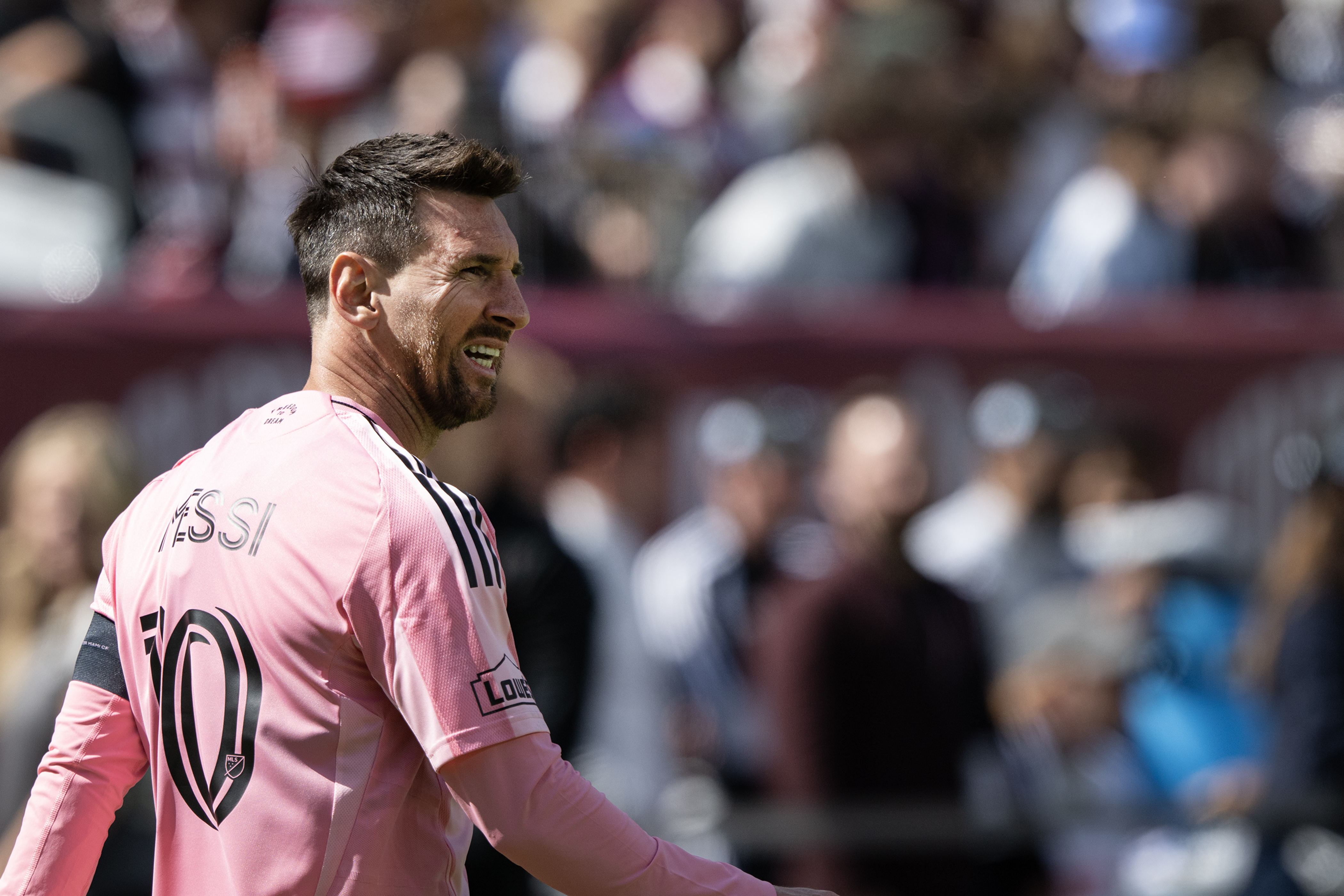 Forward Lionel Messi (10) of the Inter Miami CF looks...