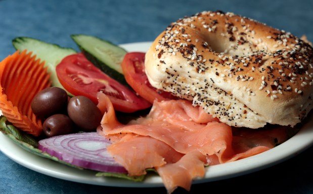 A Nova Platter is shown at Bagel Snack in Pompano Beach on Monday, April 6, 2026. The restaurant is the Best of South Florida Dining winner for best deli and also won best bagels in 2024. (Amy Beth Bennett / South Florida Sun Sentinel)