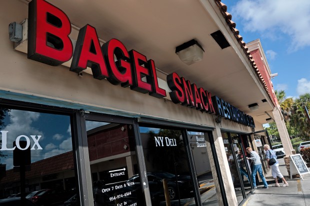 The Bagel Snack in Pompano Beach is shown on Monday, April 6, 2026. The restaurant is the Best of South Florida Dining winner for best deli and also won best bagels in 2024. (Amy Beth Bennett / South Florida Sun Sentinel)