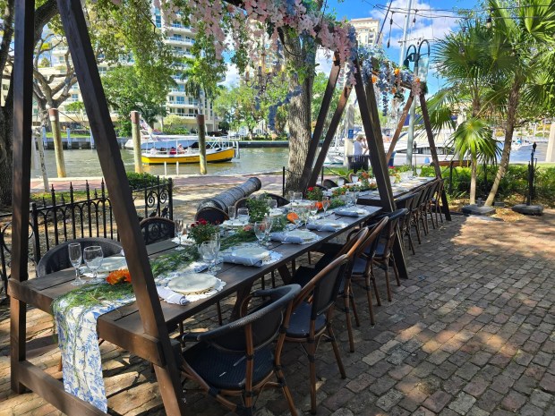 The patio at The House on the River in downtown Fort Lauderdale. (Society 8 Hospitality/Courtesy)