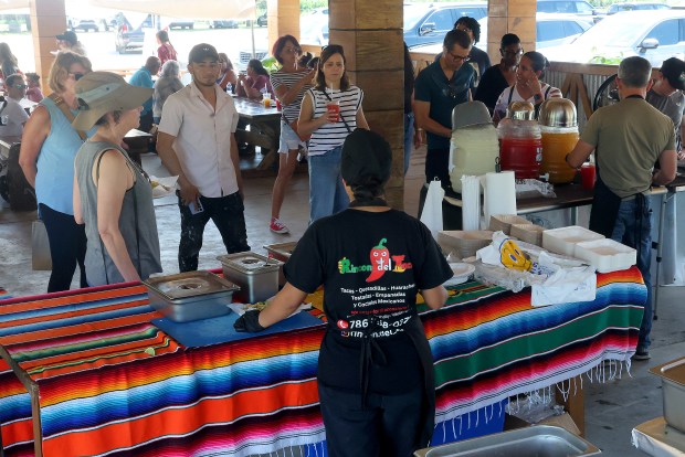 Rincón Del Taco, a hidden taqueria tucked in the back of a Davie farm, has started drawing hundreds of visitors on the weekends after social-media posts made the pop-up go viral. (Mike Stocker/South Florida Sun Sentinel)