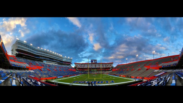 A quiet scene a few hours before kickoff at Florida Field for the FSU Seminoles at Florida Gators game at Ben Hill Griffin Stadium on Nov. 28, 2015, in Gainesville. (Joe Burbank/Orlando Sentinel) 