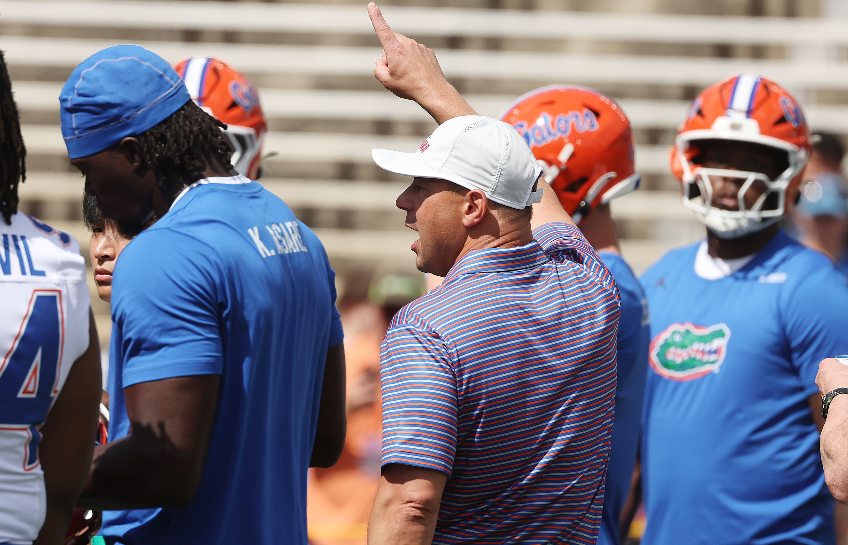 University of Florida coach Jon Sumrall coaches during the 2026...